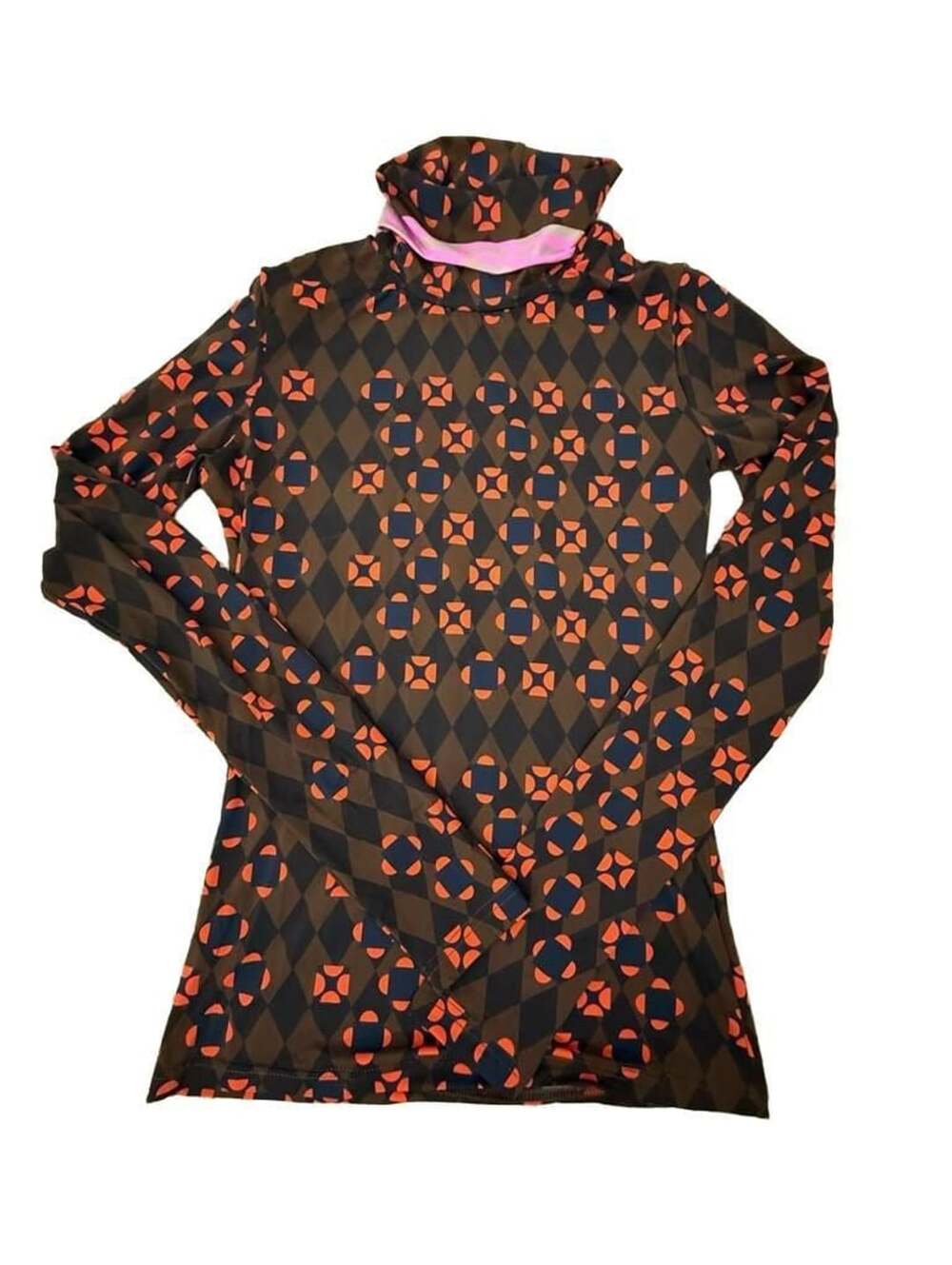 Cynthia Rowley Base Layer Turtleneck Size XS Geo Print Top